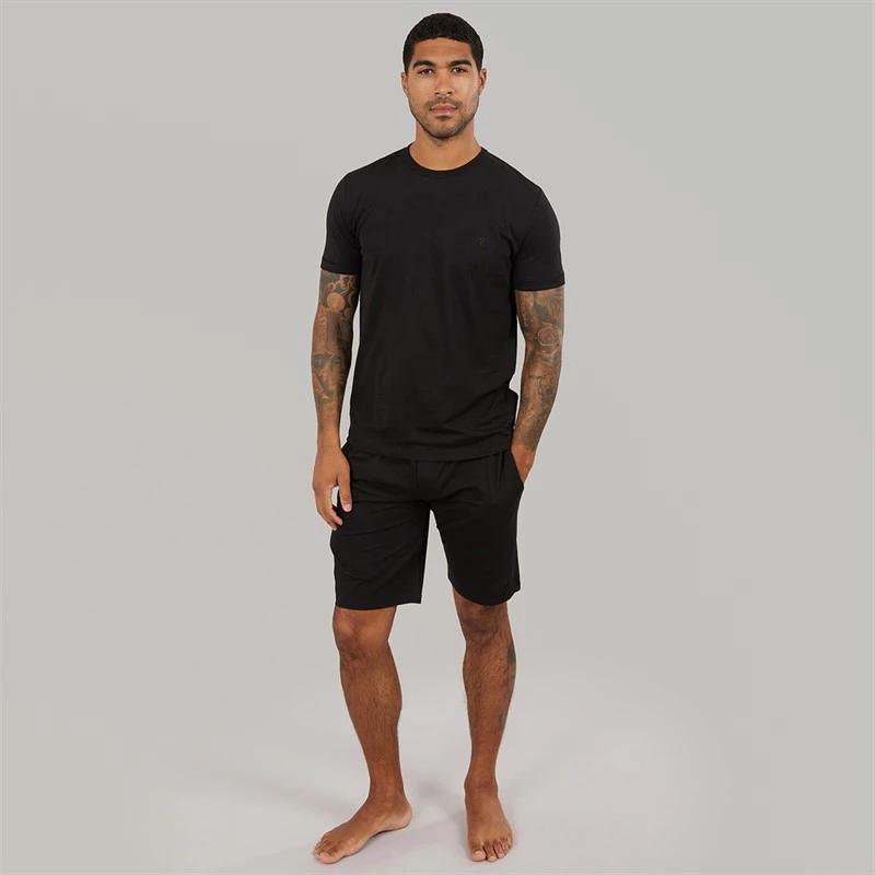 French Connection Mens FC Lounge T-Shirt And Shorts Set Black