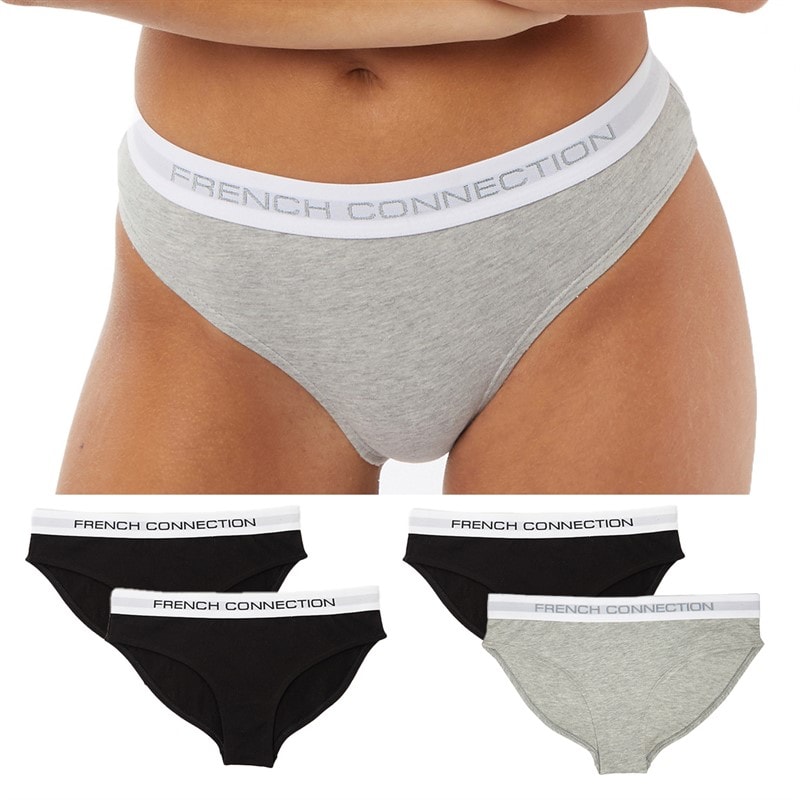 French Connection Womens Five Pack Briefs Black/Black/Black/Grey/Grey