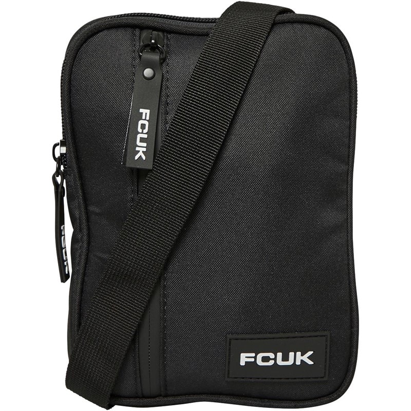 French Connection Mens FCUK Flight Bag Black/White