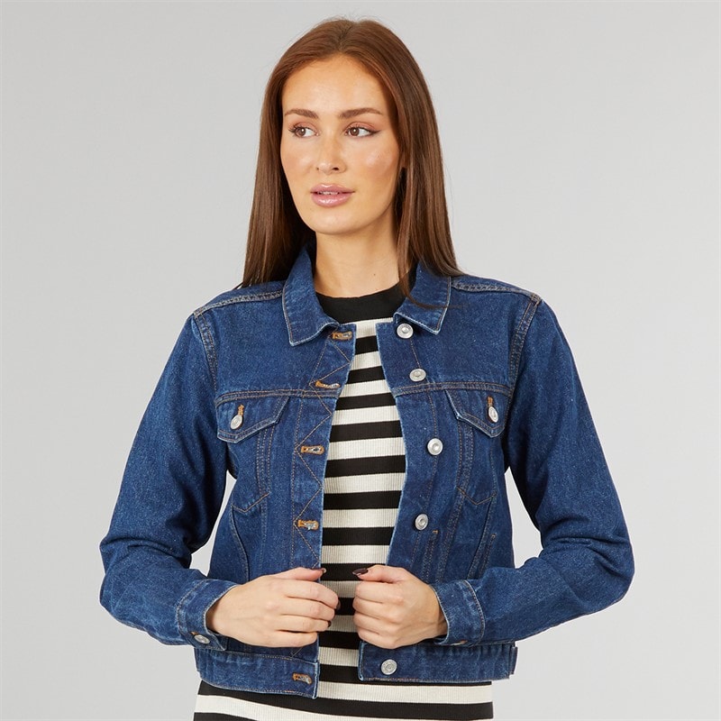 French Connection Womens Denim Jacket Mid Blue