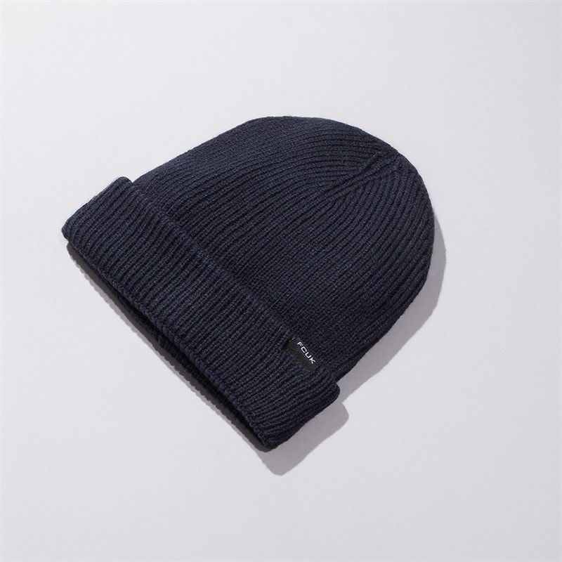 French Connection Mens FCUK Cash Beanie Marine