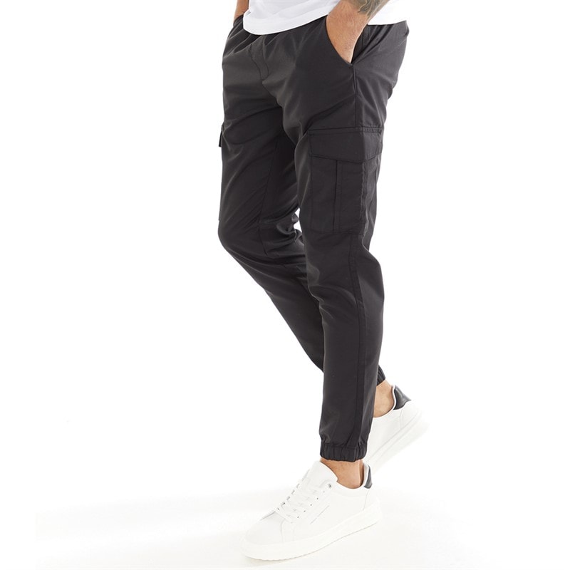 French Connection Mens Combat Tech Cargo Trousers Black