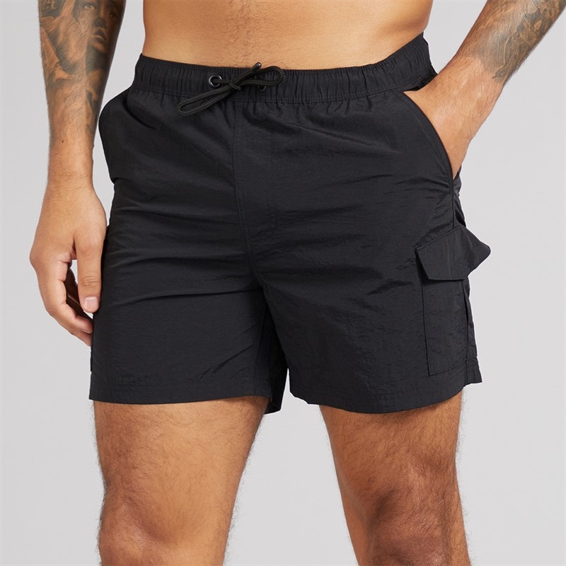 French Connection Mens Combat Swim Shorts Black