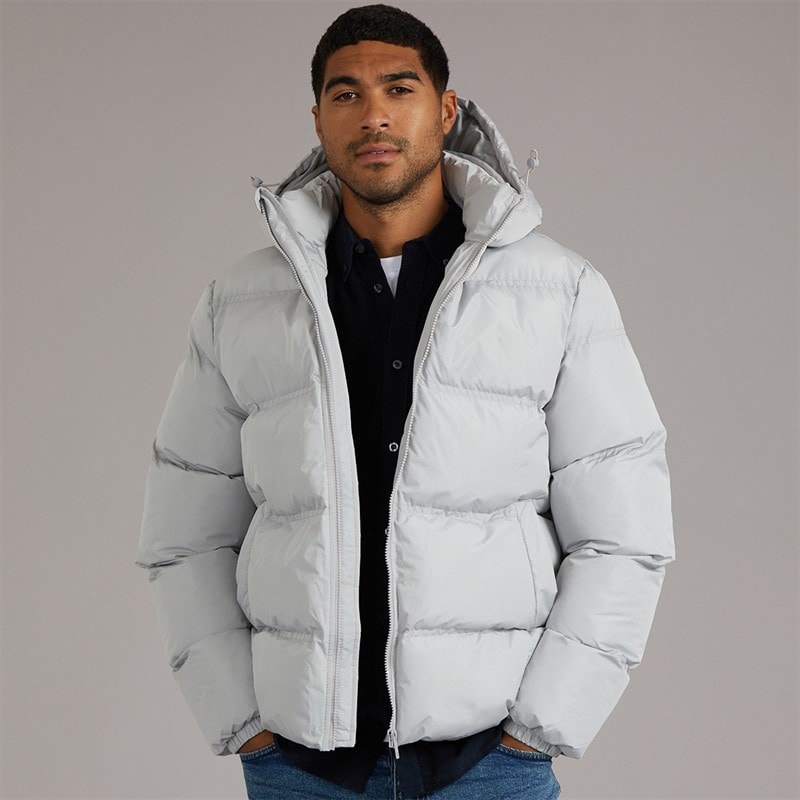 French Connection Mens Row Mid Jacket Light Grey Lgt Grey