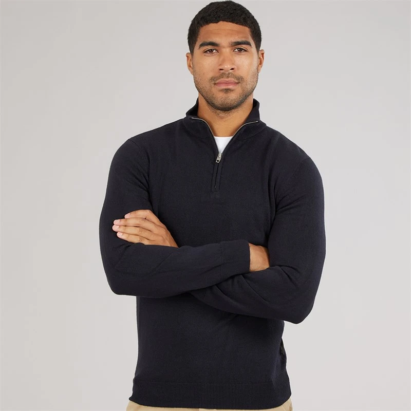 French Connection Mens Cash Half Zip Jumper Marine