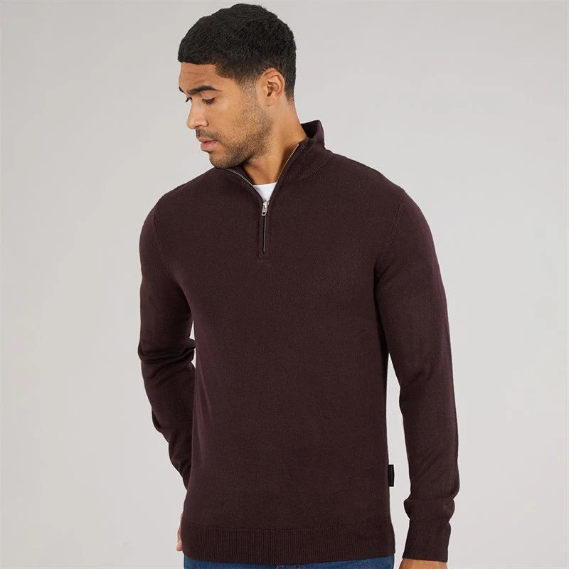 French Connection Mens Cash Half Zip Jumper Chateaux