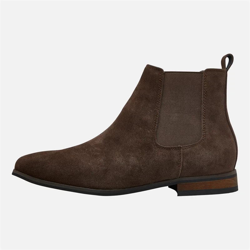 French Connection Mens Suede Chelsea Boots Brown