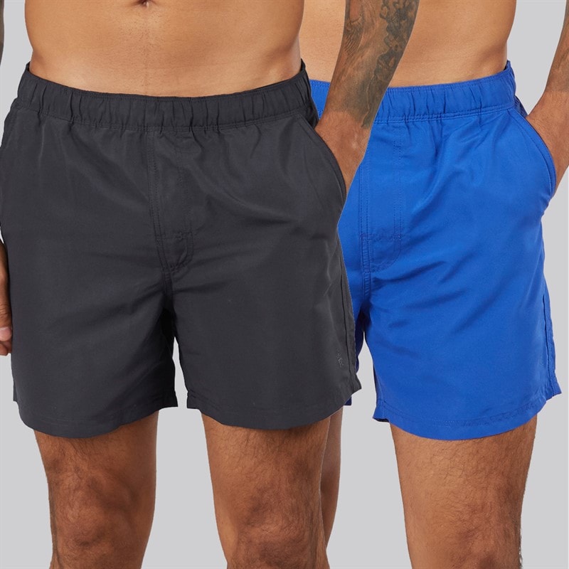 French Connection Mens Two Pack Swim Shorts Marine/Mazarine