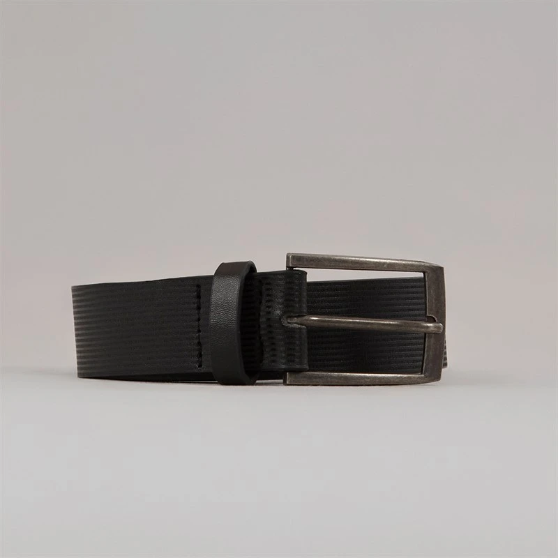 French Connection Mens Parallel Line Casual Belt Black