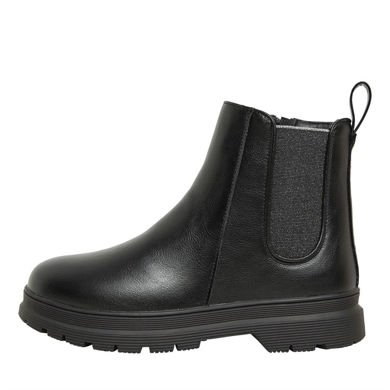 Pineapple Girls Glitter Chelsea Boots Black Glitter