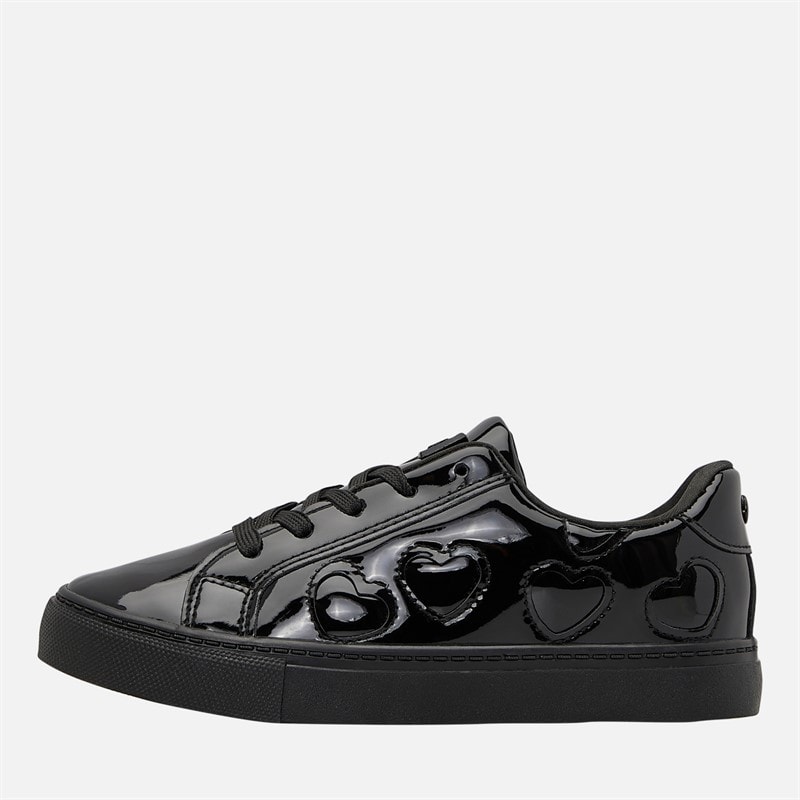 Pineapple Junior Girls Toni Hearts Trainers Black Patent