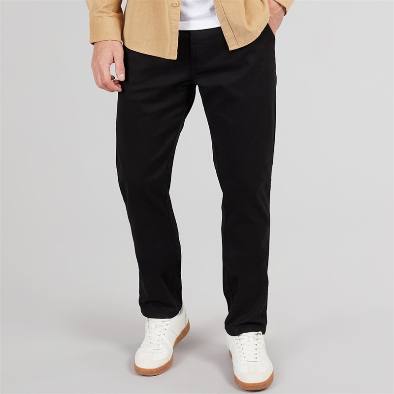 Onfire Mens Slim Fit Chino Trousers Black
