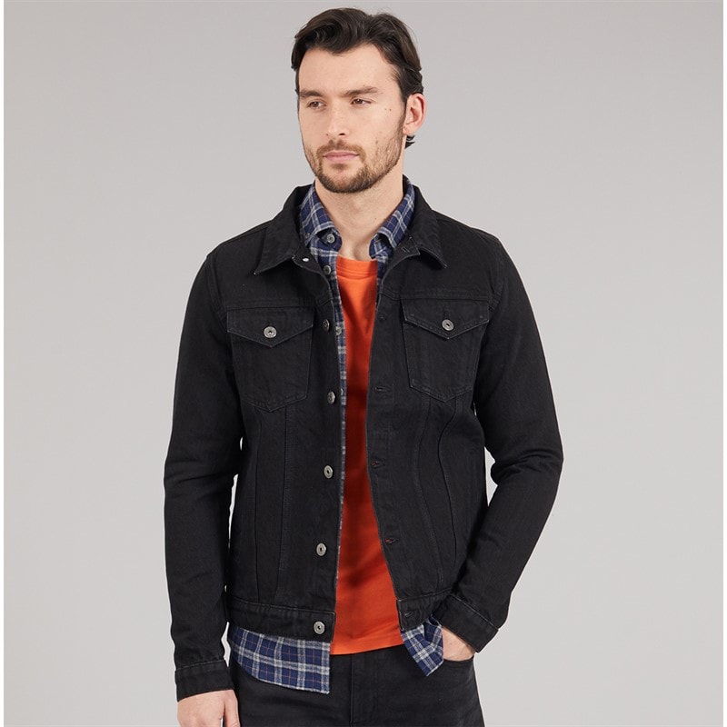 Onfire Mens Denim Jacket Black