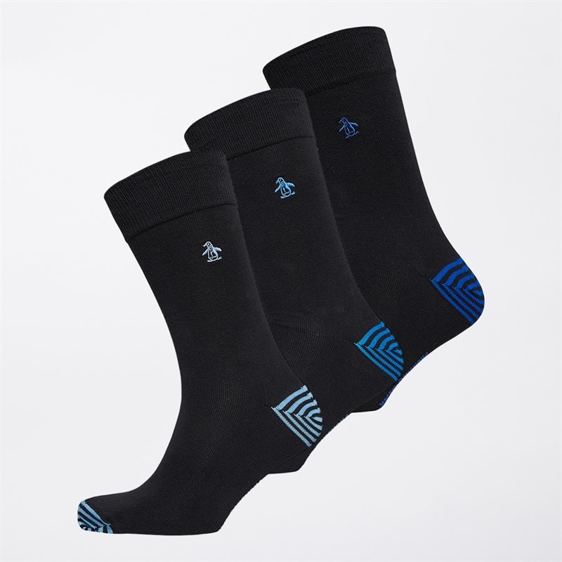 Original Penguin Mens Three Pack Socks Black