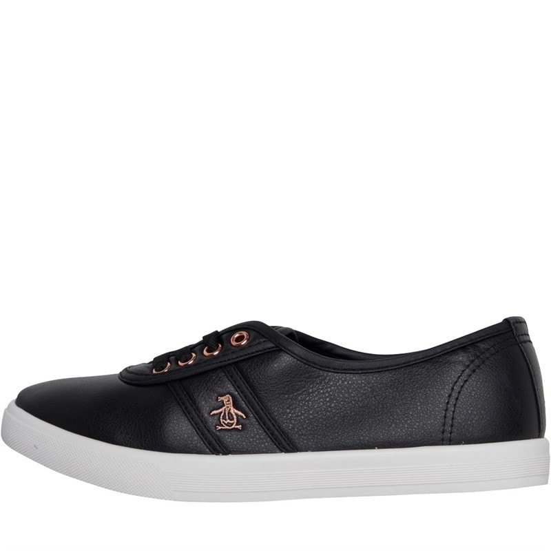 Original Penguin Womens Susie PU Pumps Black/Rose Gold