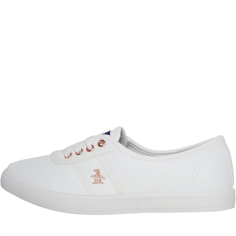 Original Penguin Womens Susie PU Pumps White/Rose Gold