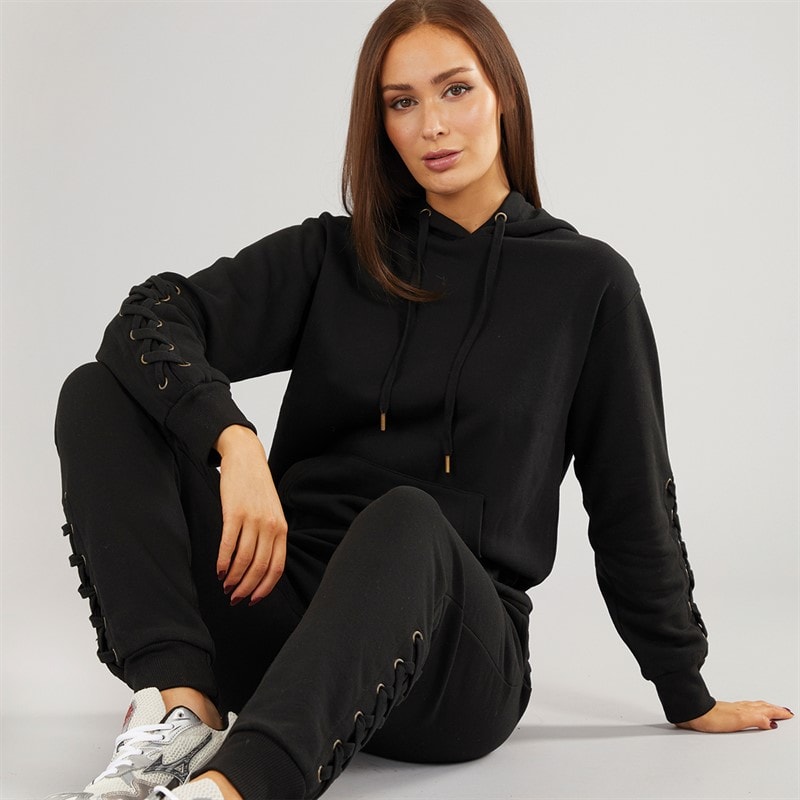 Pindydoll Womens Ellan Two Piece Hoodie And Joggers Set Black