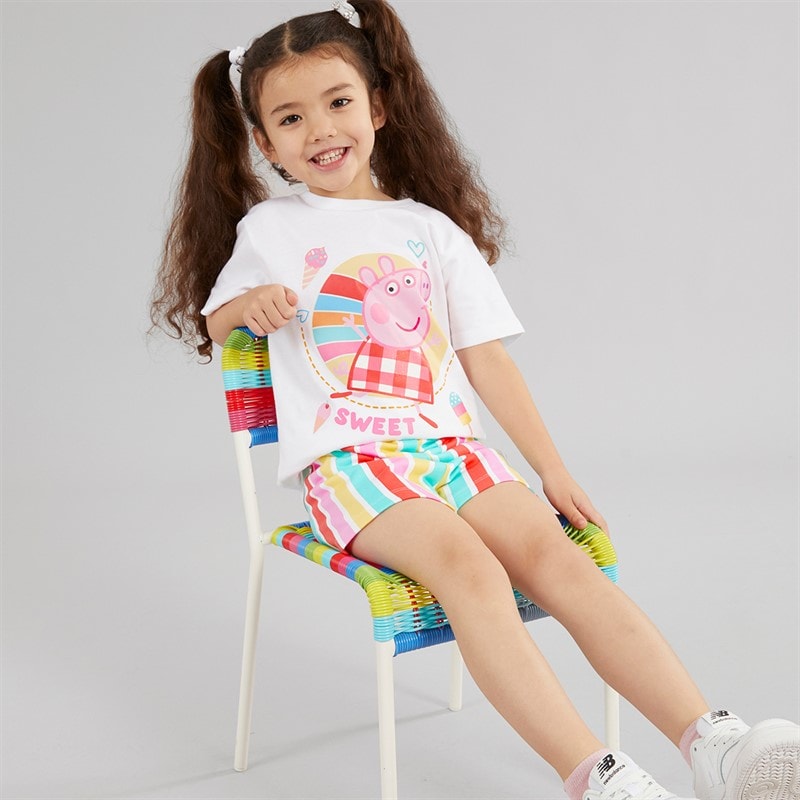 Disney Girls T-Shirt And Shorts Set White/Multi