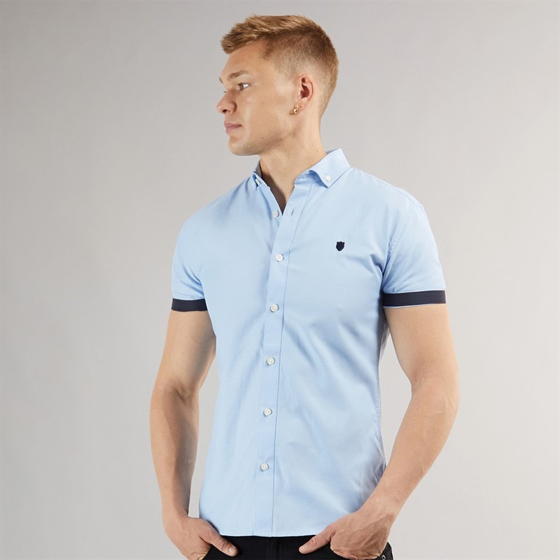 883 Police Mens Crandon Short Sleeve Shirt Sky