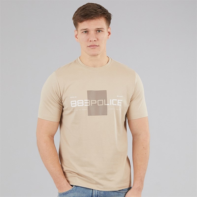 883 Police Mens Cervo T-Shirt Pastel Camel
