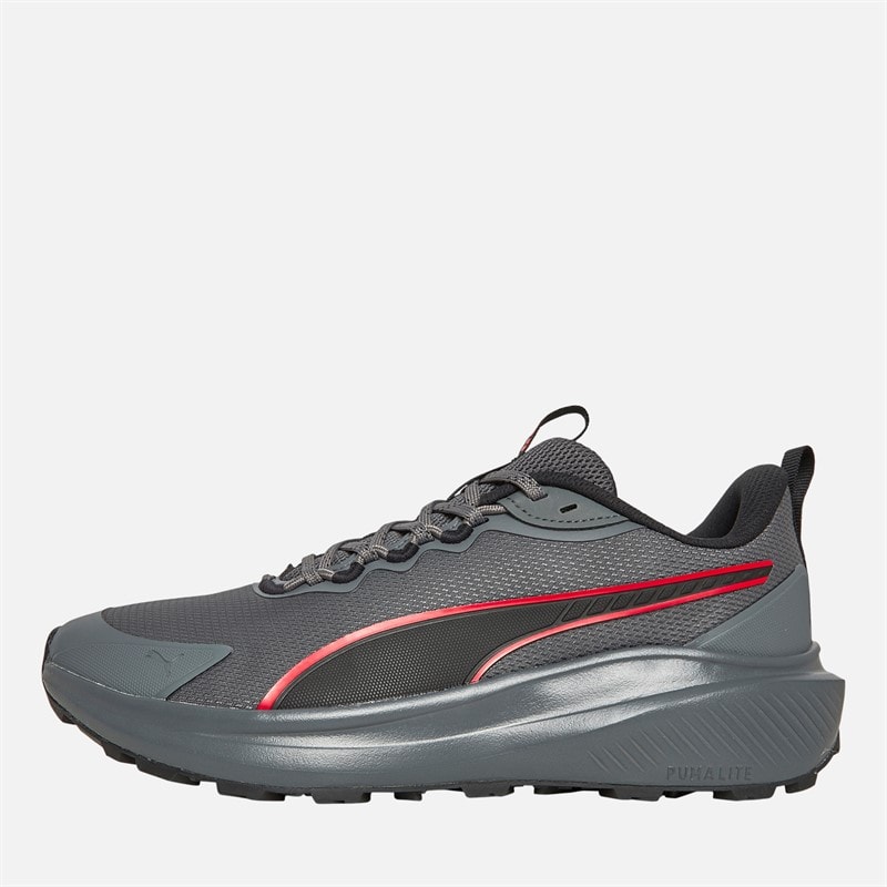 Puma Mens Skyrocket Lite Trail Running Shoes Cool Dark Gray/For All Time Red