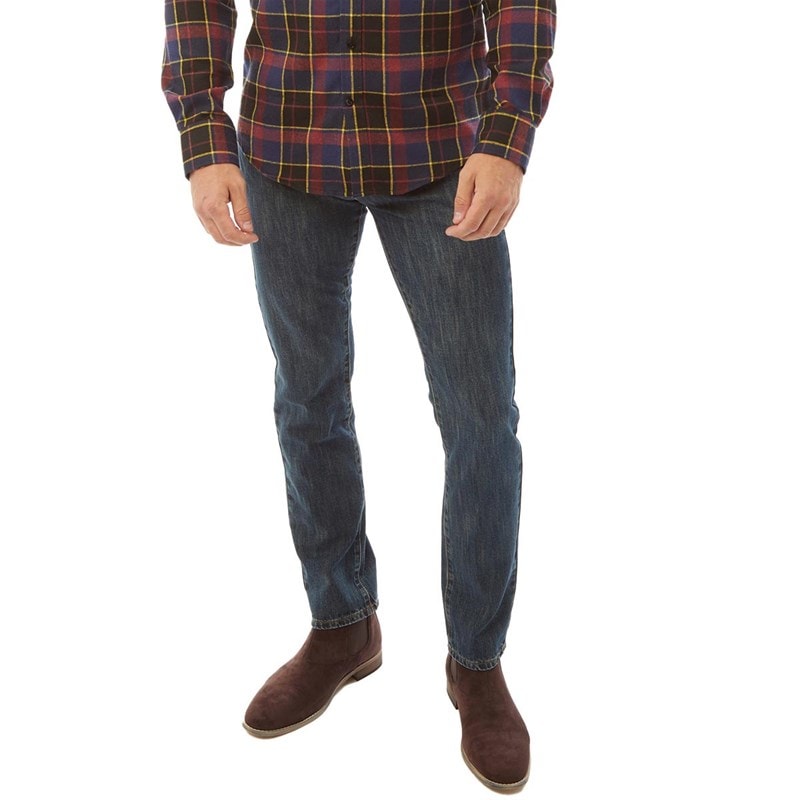 Feraud Mens Five Pocket Slim Fit Jeans Blastwash