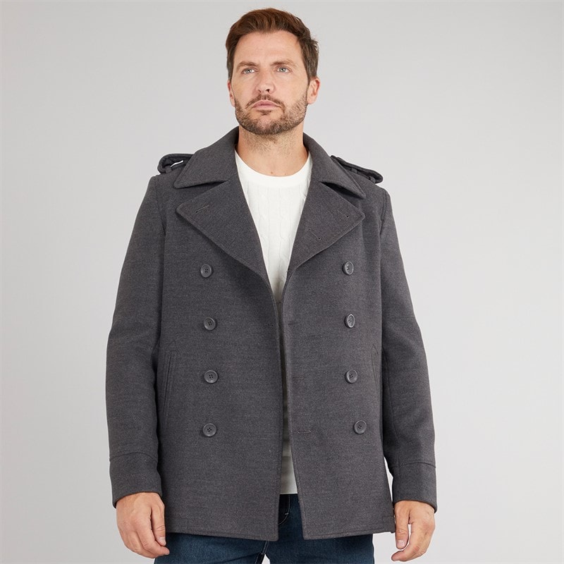 Feraud Mens Db Slim Fit Reefer Jacket Charcoal