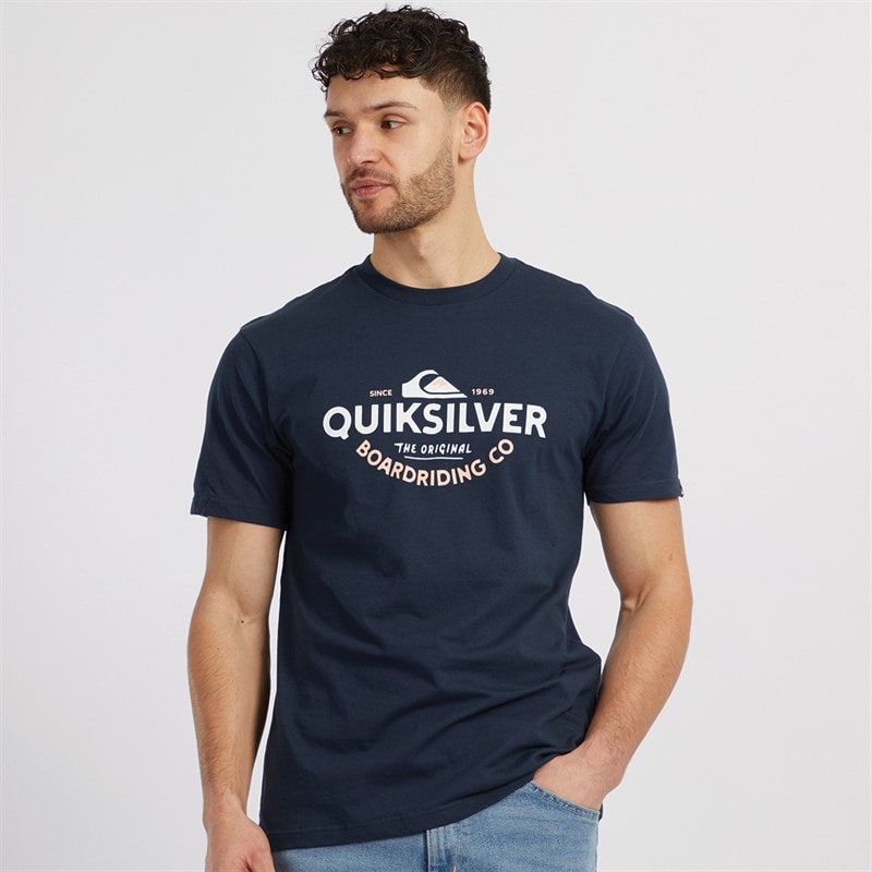 Quiksilver Mens Typed Out T-Shirt Dark Navy