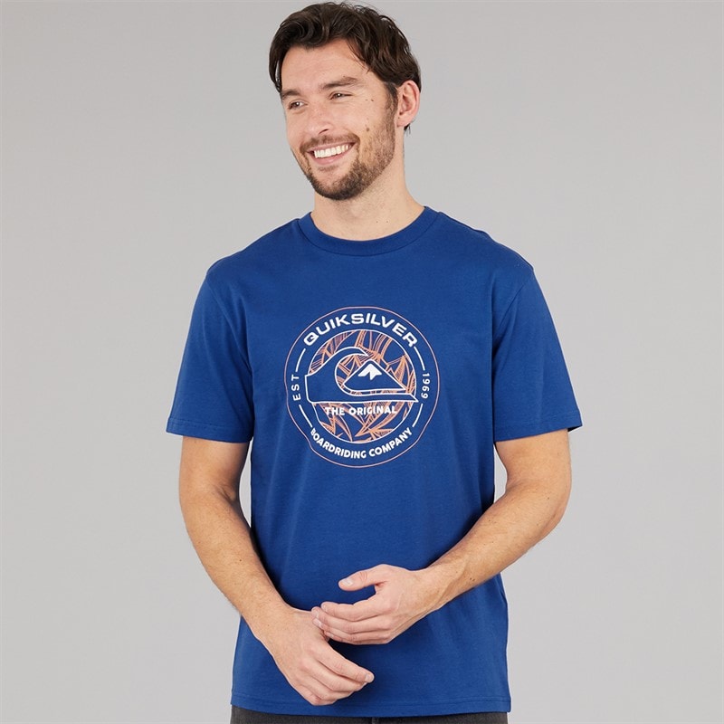 Quiksilver Mens Flying Disc T-Shirt Estate Blue