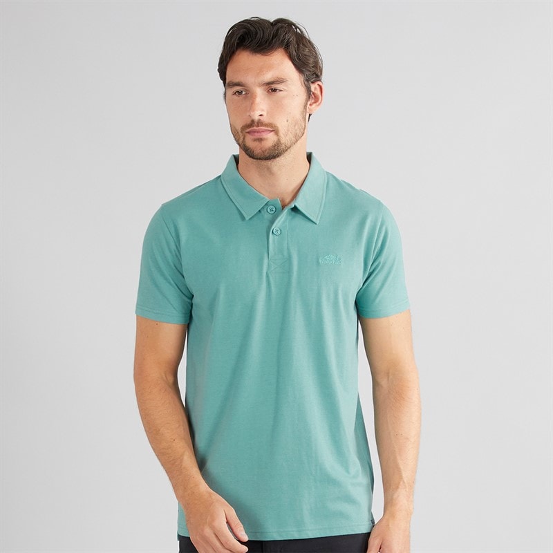 Weird Fish Mens Current Eco Polo Shirt Mineral Blue