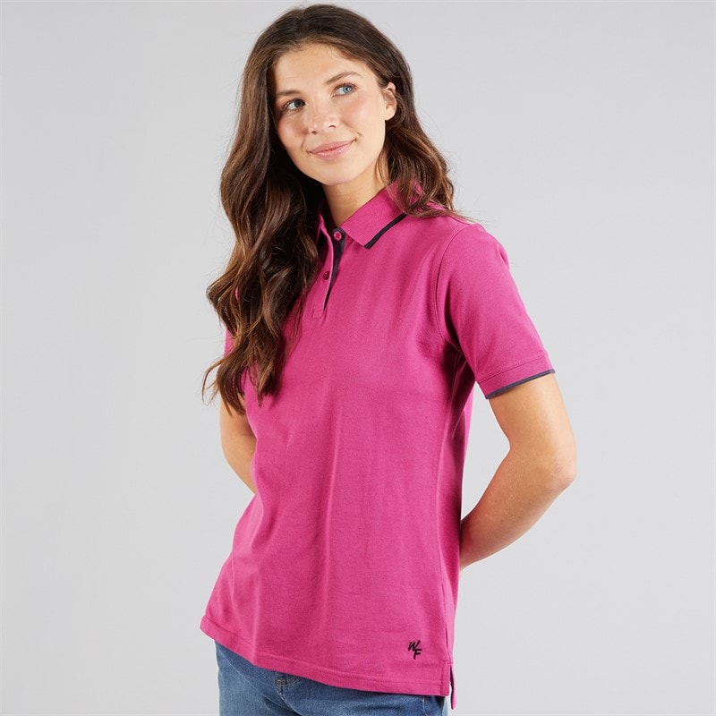 Weird Fish Womens Aubrey Polo Shirt Top Gerbera