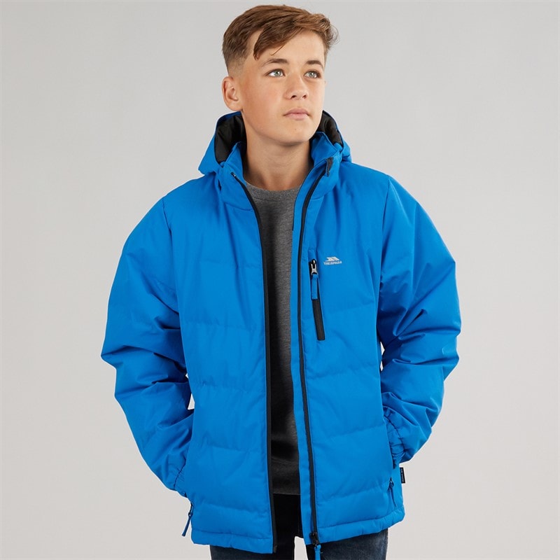 Trespass Junior Boys Figo Waterproof Padded Hooded Jacket Ultramarine