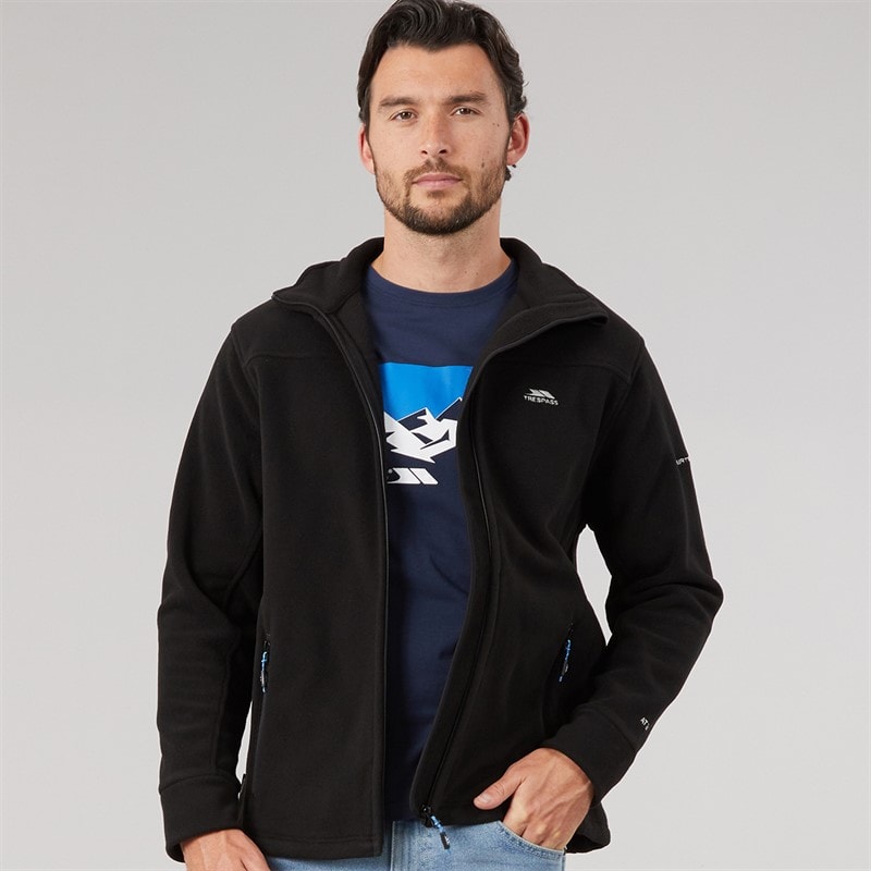 Trespass Mens Bernal Full Zip Fleece Jacket Black