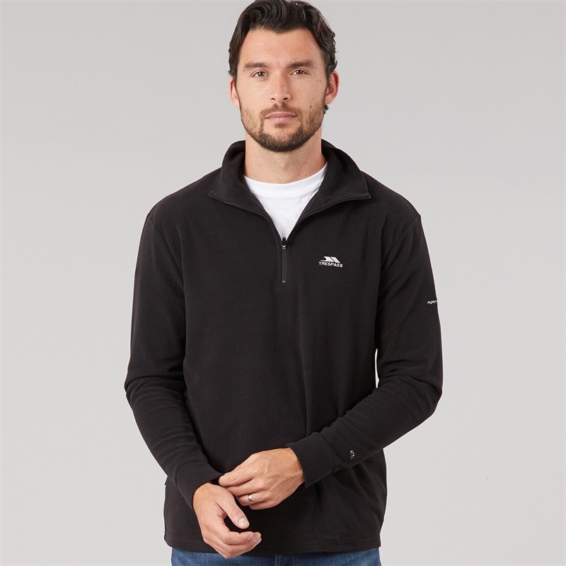 Trespass Mens Masonville 1/2 Zip Micro Fleece Black