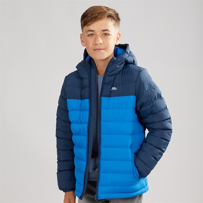 Trespass Junior Boys Oskar Padded Hooded Jacket Navy/Blue