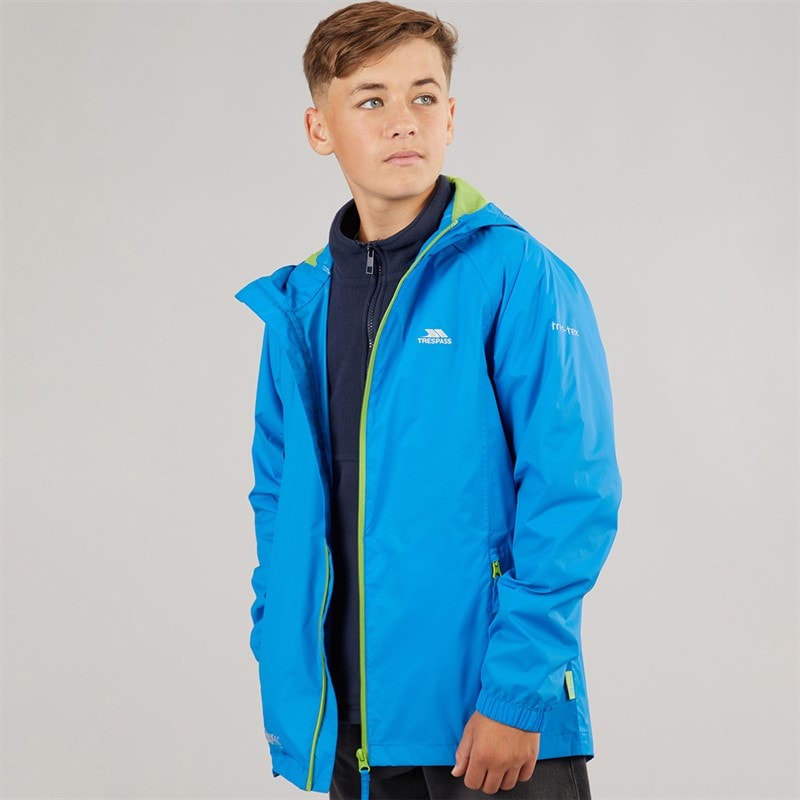 Trespass Junior Boys Qikpac Waterproof Jacket Cobalt