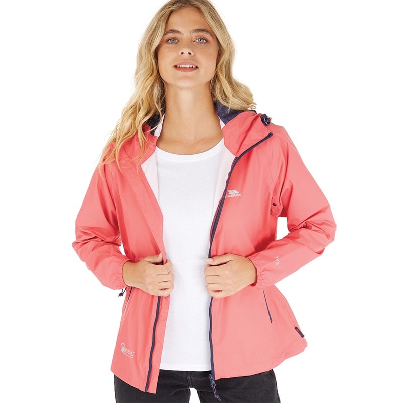 Trespass Womens Qikpac Waterproof Jacket Peach Blush