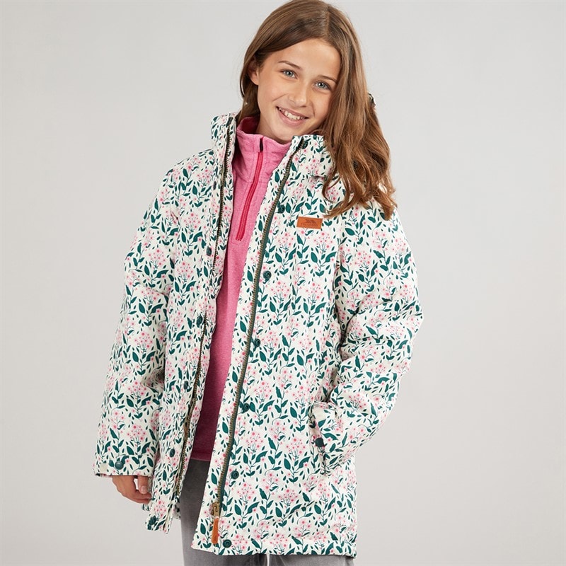 Trespass Girls Rainstone Waterproof Padded Hooded Coat Multi