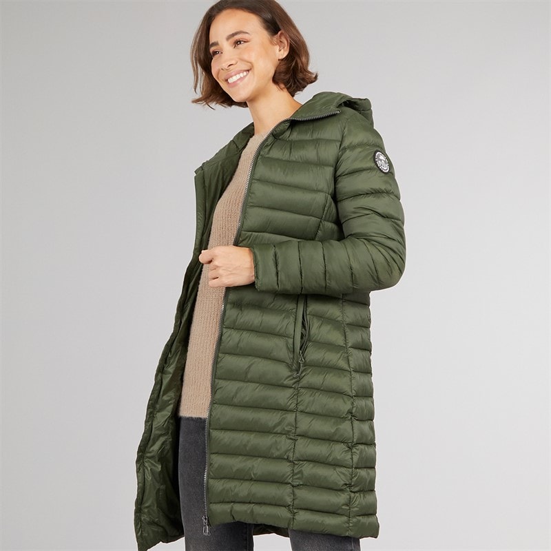 Trespass Womens Briarlea Padded Hooded Long Coat Dark Vine