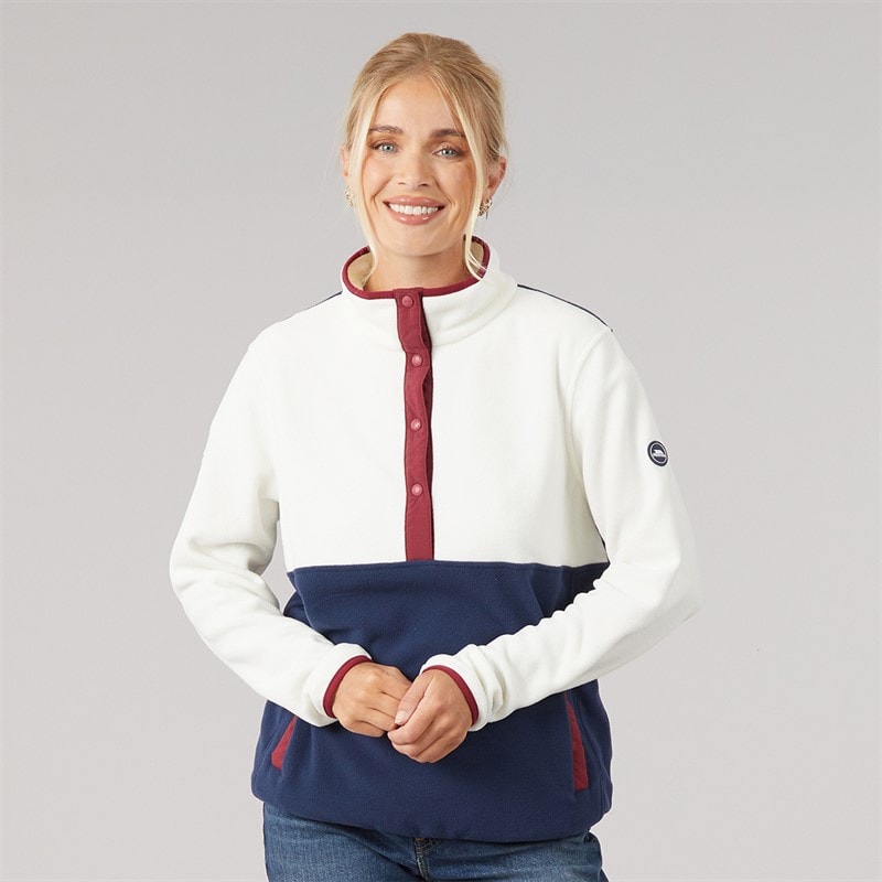 Trespass Womens Abilene Half Button Fleece Ghost