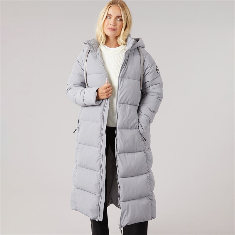 Trespass Womens Therese Waterproof Padded Long Jacket Platinum