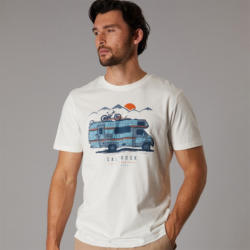 Saltrock Mens Motorhome T-Shirt White