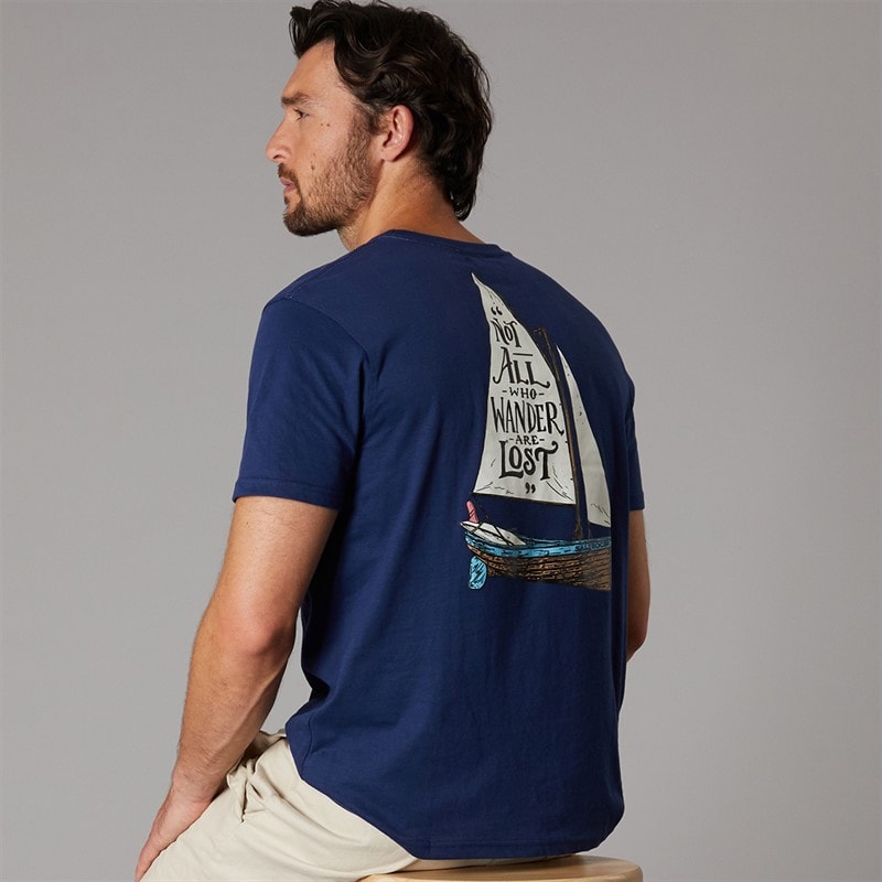 Saltrock Mens Lost Ships T-Shirt Navy