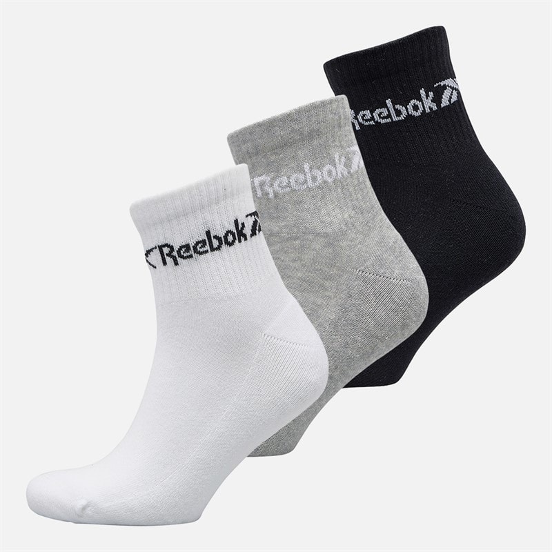 Reebok Three Pack Cushioned Quarter Socks 03 White/Grey/Black