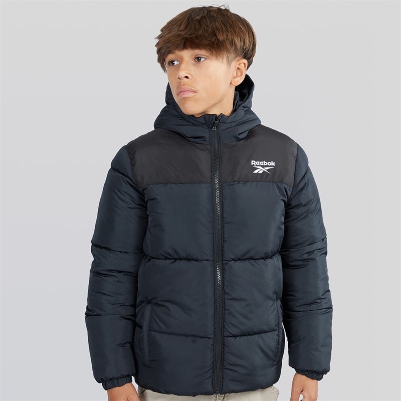 Reebok Junior Boys Padded Hooded Jacket Black