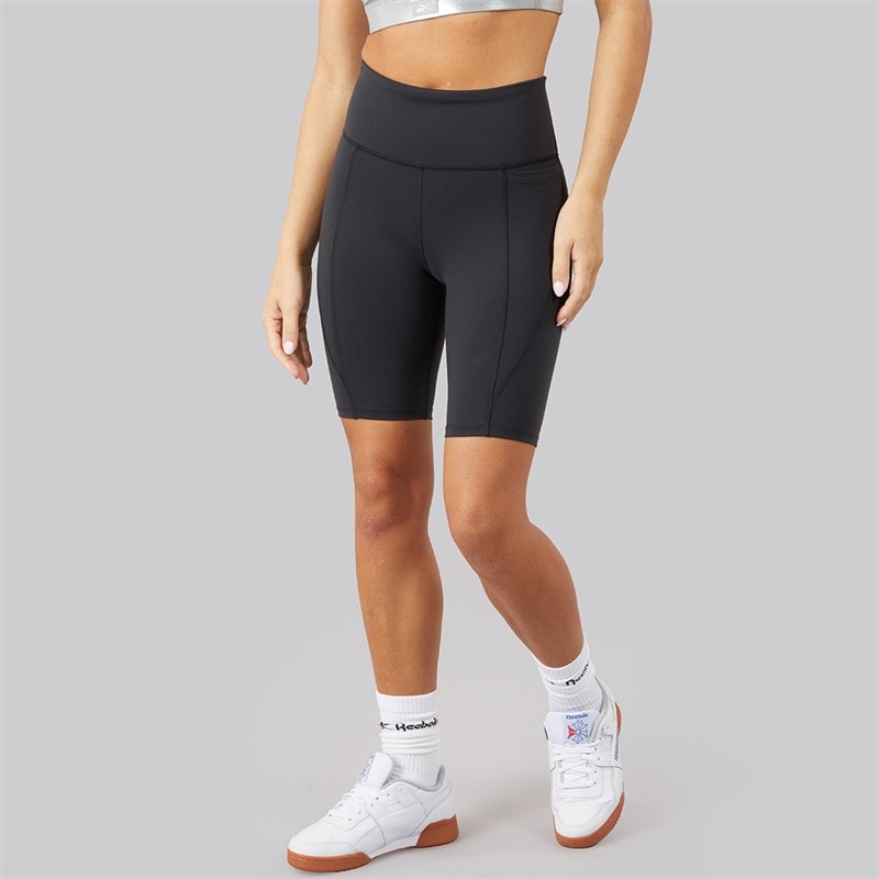 Reebok Womens Lux High Waist Bike Shorts Black