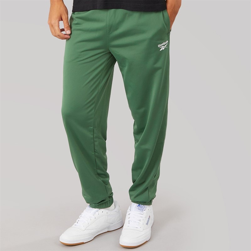 Reebok Mens Identity Vector Logo Knit Track Pants Escape Green