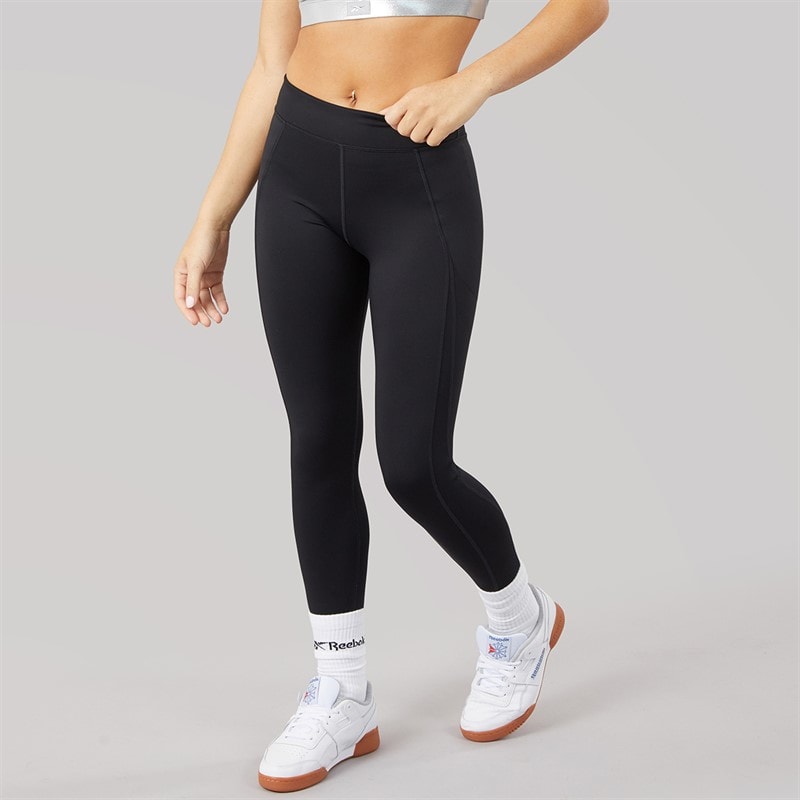 Reebok Womens Lux Contour High Waisted Tight Leggings Black