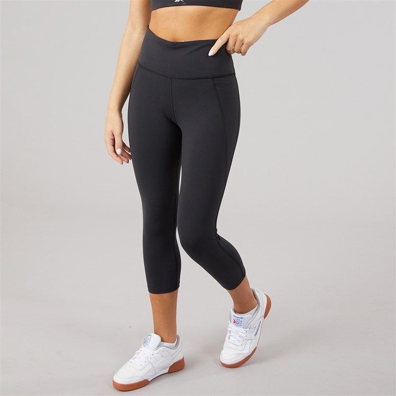 Reebok Womens Lux 3/4 High Waist Tight Leggings Black
