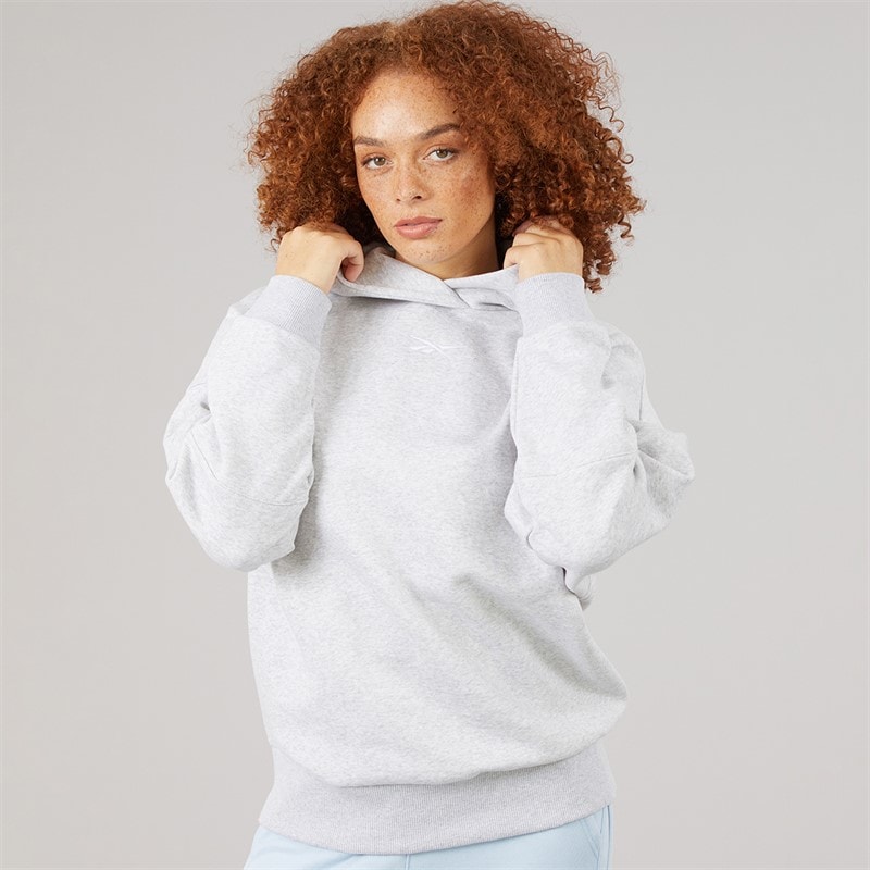 Reebok Womens Lux Oversized Hoodie Light Grey Heather